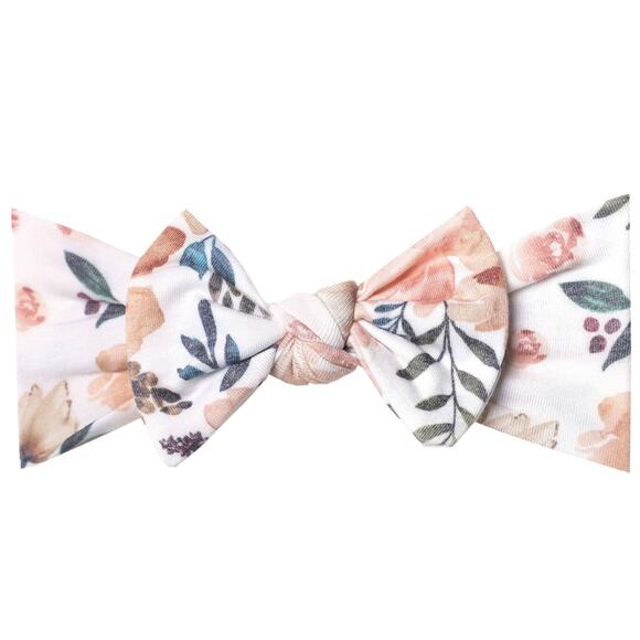 Copper Pearl Autumn Print 2-Way Zip-Up Footie and Headband Bow - Picture 4 of 10